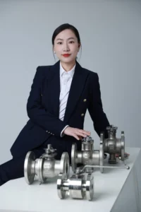Andy Xiang, Director of BSO Ballseal, showcasing a high-performance industrial valve. We provide reliable fluid control solutions.