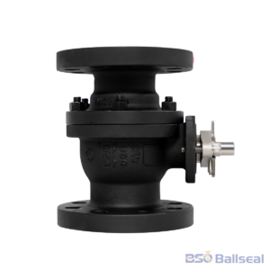 High pressure carbon steel WCB trunnion ball valve with black anti-corrosion coating for oil and gas pipelines