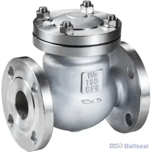 Premium 1-1/2 inch CF8 (304) stainless steel swing check valve, Class 150 flanged connection, equipped with a bolted cover for reliable industrial backflow prevention.