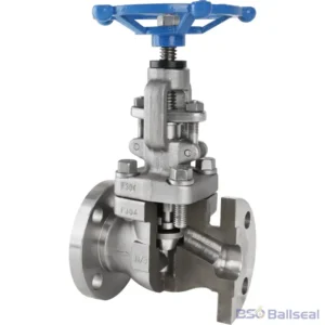 Cross-section visual of a 1-1/4 inch F304 forged stainless steel globe valve, displaying the internal OS&Y structure, bolted bonnet, and flow path for high-pressure B2B fluid control.