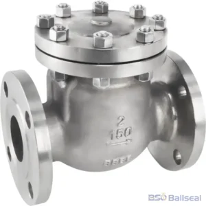 Industrial 2-inch stainless steel swing check valve with Class 150 flanged ends and bolted cover, designed for reliable backflow prevention in B2B pipelines.