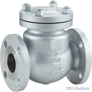 API standard 2-inch WCB cast steel swing check valve, Class 150 flanged, featuring a robust bolted cover design for unidirectional B2B industrial fluid management.