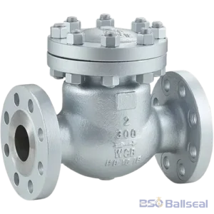2-inch WCB cast steel swing check valve, Class 300 flanged connection, industrial heavy-duty non-return valve for high-pressure pipeline safety.