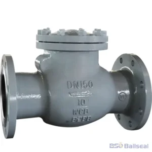 Standard DN150 WCB cast steel swing check valve with flanged connections, ensuring durable non-return flow control for industrial water and gas systems.