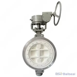 Heavy-duty high-performance wafer butterfly valve made of WCB cast steel, featuring a manual gear operator and multi-layer seat for severe industrial high-temperature applications.