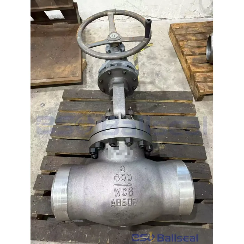 8 Inch Class 600 WC6 Bevel Gear Welded Globe Valve Factory Real Shot