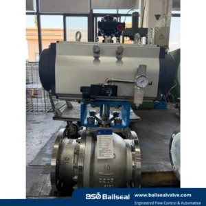 DN150 PN10 2205 Duplex Stainless Steel Flanged Ball Valve with Pneumatic Actuator